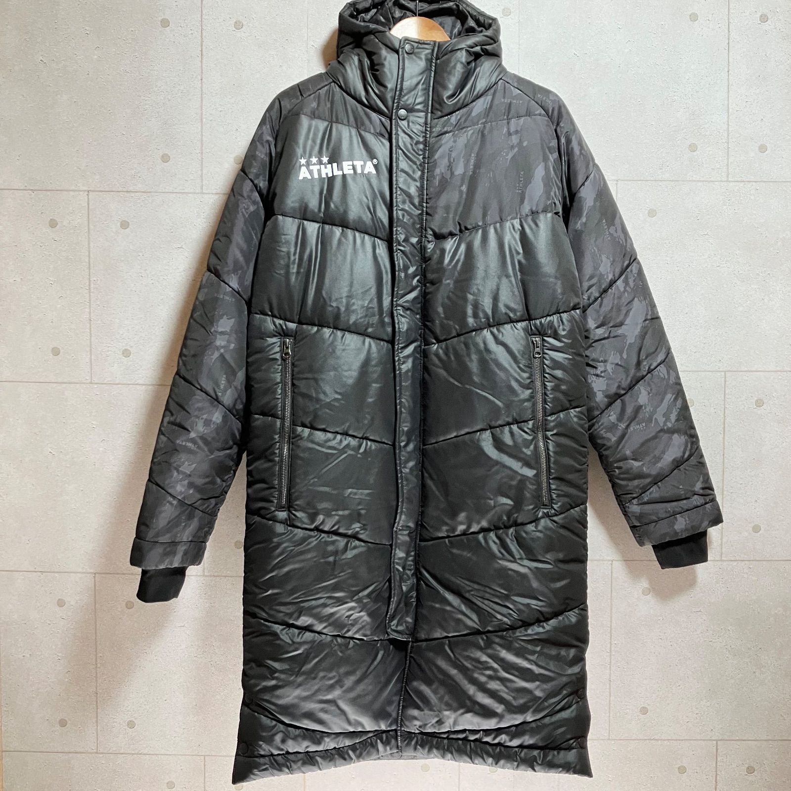 ATHLETA アスレタ ロングベンチコート バッグロゴ ワンポイントロゴ 