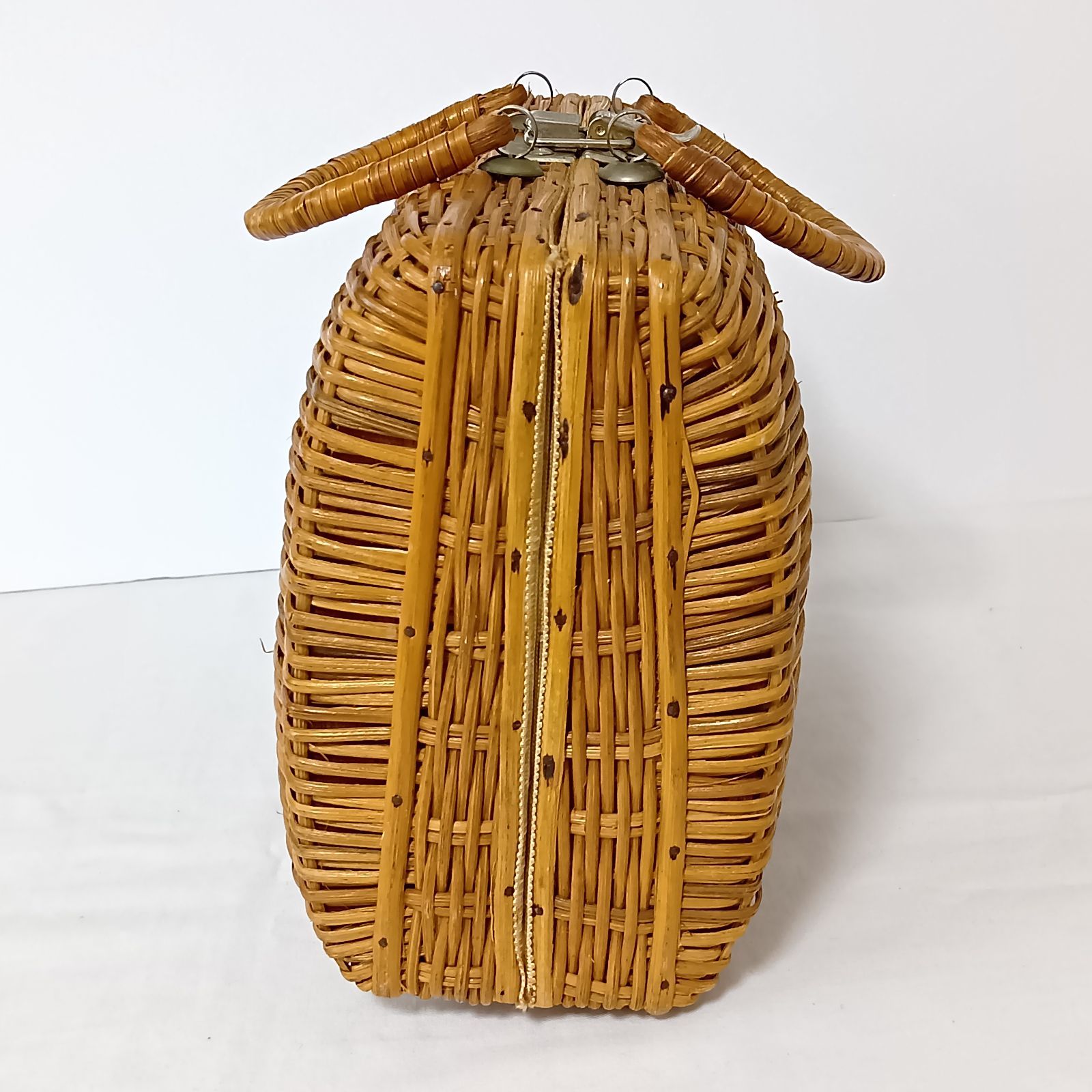 昭和レトロ ピクニックバスケット バスケットバッグ - メルカリ