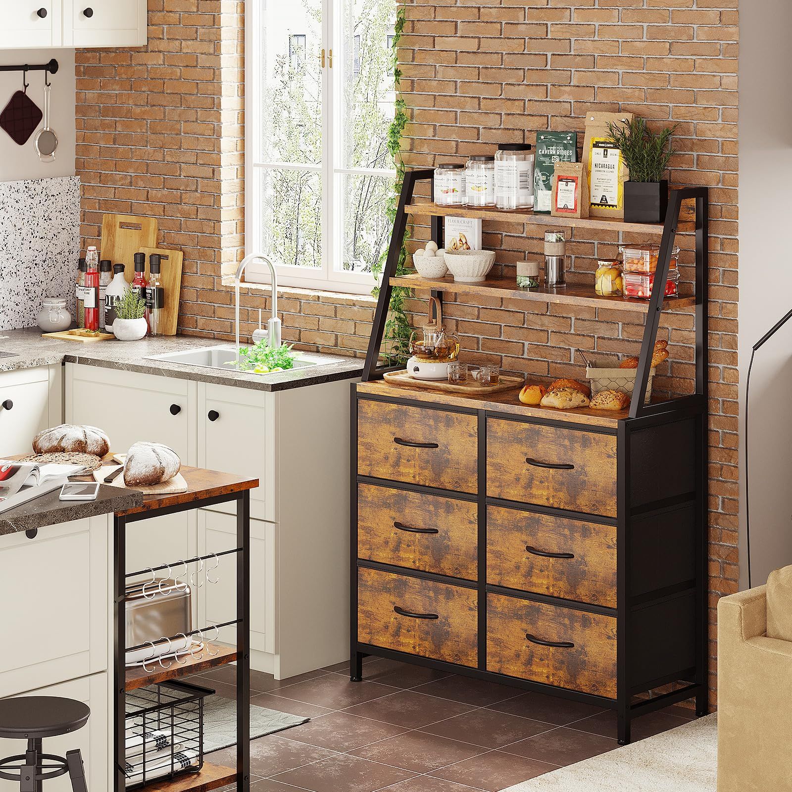 【AODK】棚 収納 ラック付きチェスト タンス 大容量 幅80×奥行き30cm 新品 AODK 棚 収納 ラック付きチェスト タンス 大容量 幅80×奥行き30