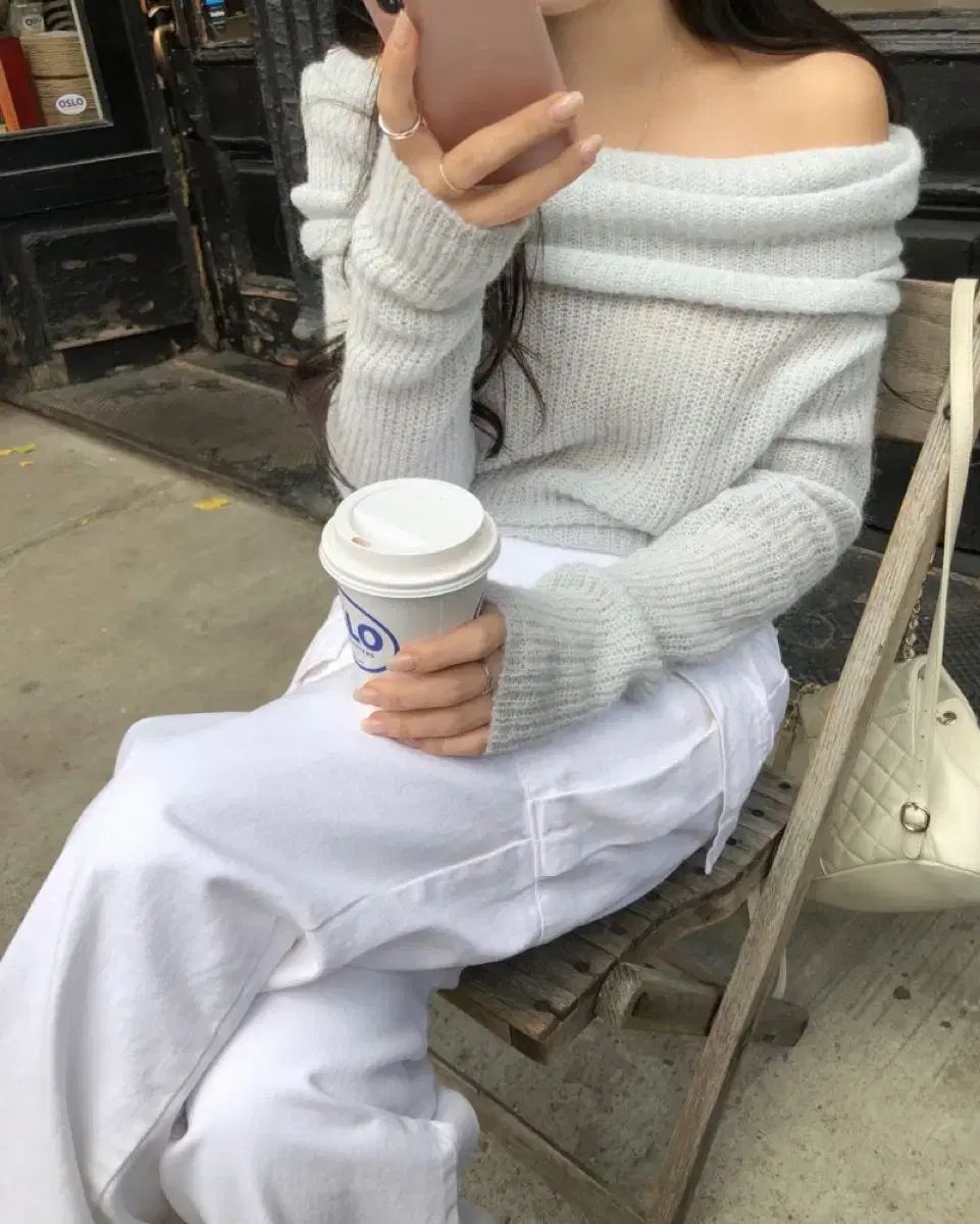 The wish リーズ leeds ミルク オフショルダー スノウブルー