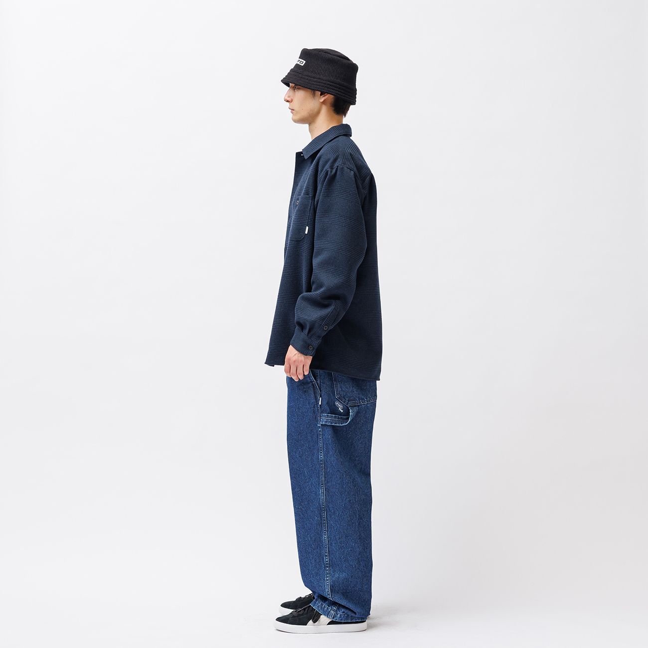 NAVY／04 (XL)】WTAPS CRUMB LS 252WVDT-SHM03 ポリツイード シャツ