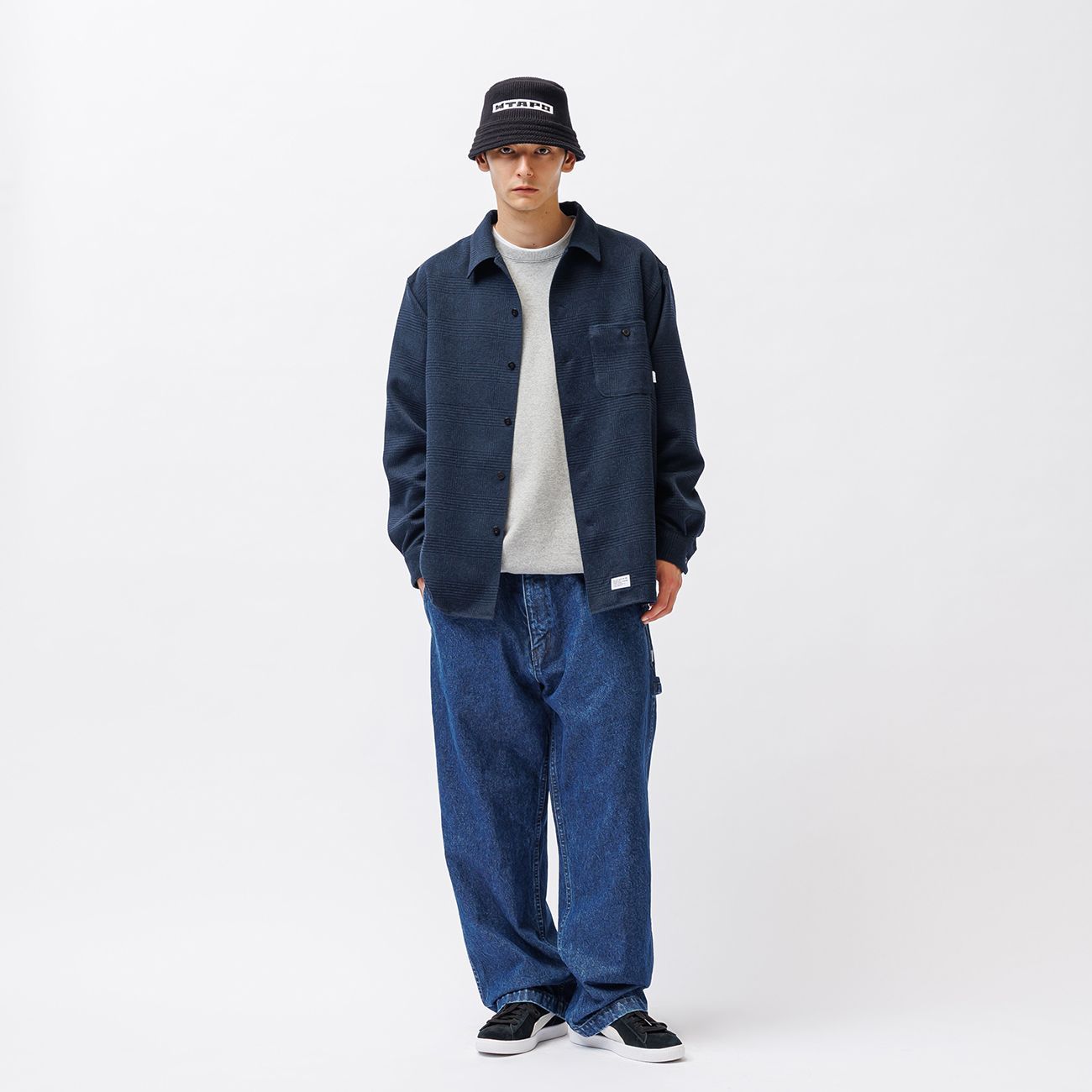 NAVY／04 (XL)】WTAPS CRUMB LS 252WVDT-SHM03 ポリツイード シャツ