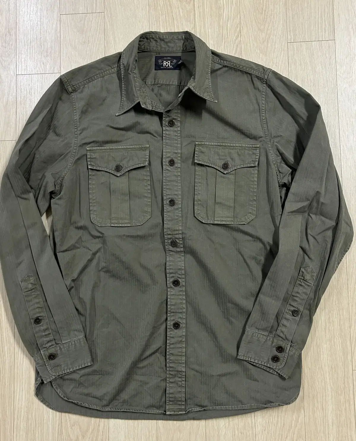 RRL ダブルアールエル ヘリンボーン ミリタリー シャツ L サイズ