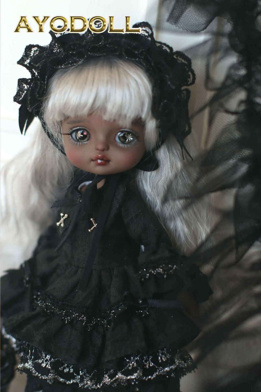 AYODOLL ミディサイズ用ヘッドドレス ワンピースドレス ブーツ 3点セット