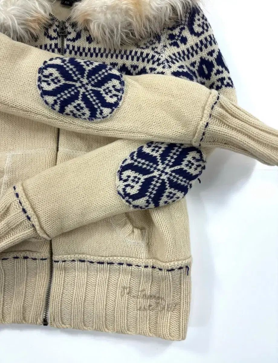 ポロラルフローレン レディース リアルウールニット ファー ジップアップフーディー