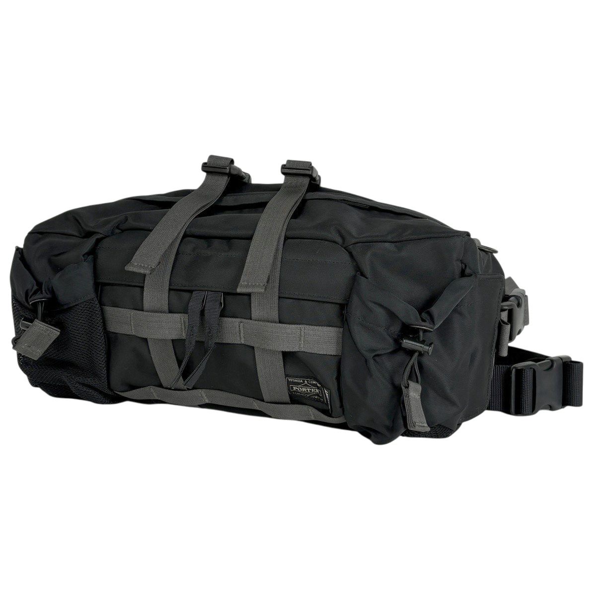 ポーター PORTER ロゴ ウエストバッグ GALLERY ウエストポーチ ボディバッグ ナイロン ブラック メンズ