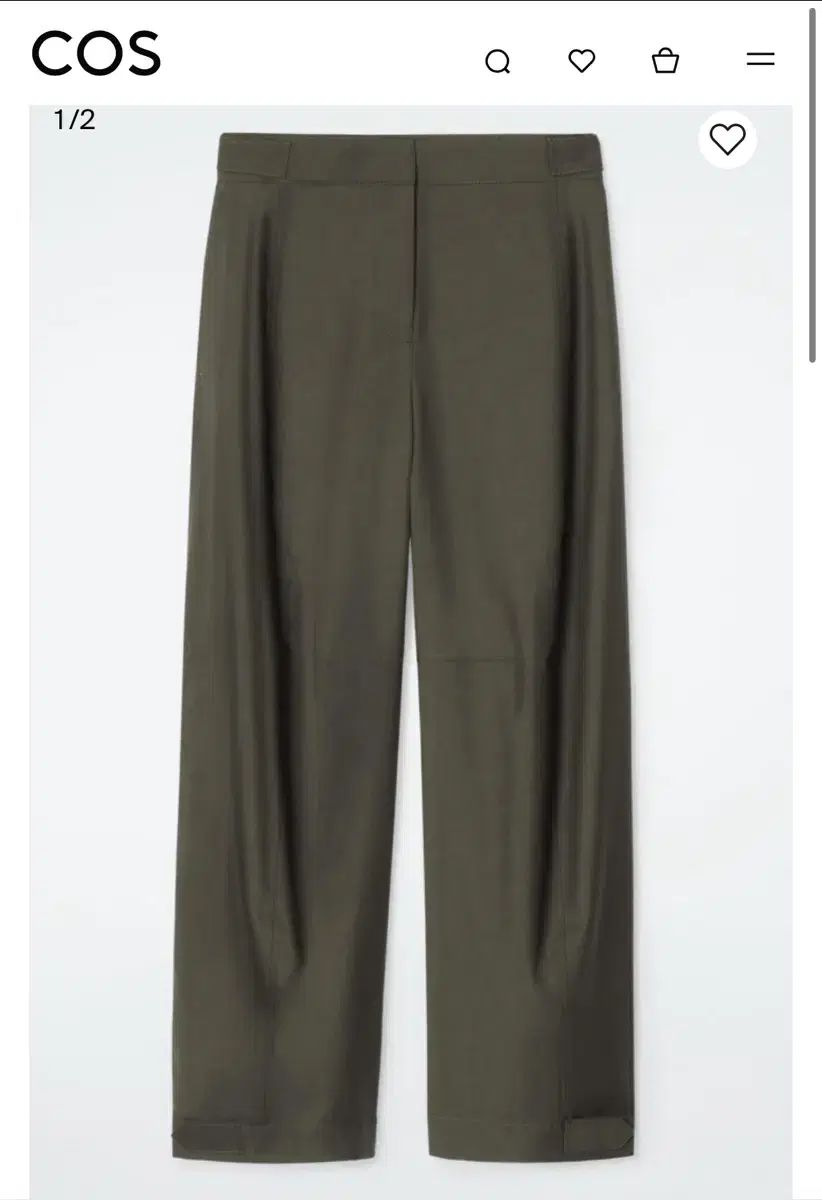 コス ウール バレル レグ ユーティリティ スラックス カーキ 34