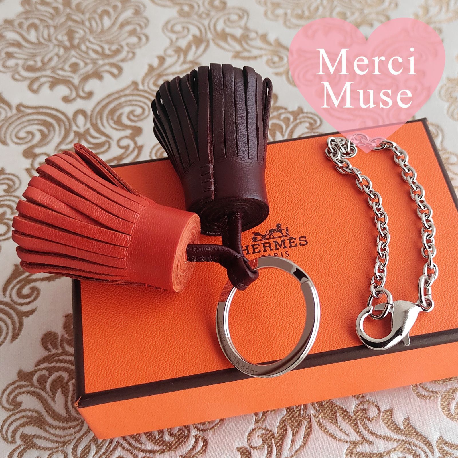 ♥お得な未使用品♥ユリスナノ ルージュトマト エルメス 手帳型チャーム 箱付き HERMES（エルメス） チャーム Ulysse Nano Charm ユリス ナノ H083061