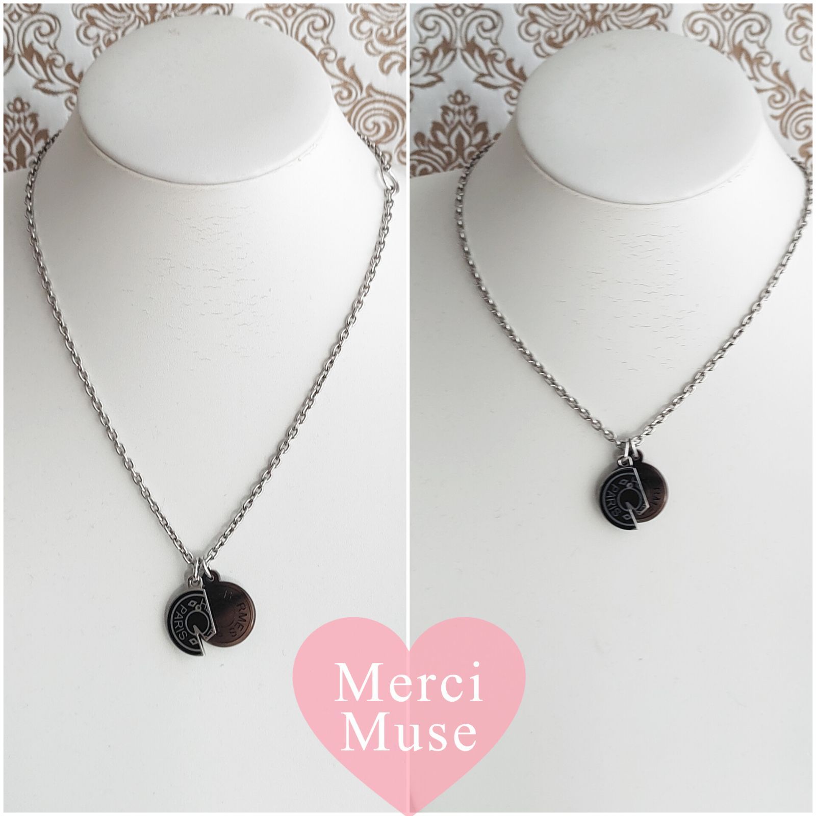 ❤未使用品❤カルーゼルネックレス ノワールｘシルバー金具 エルメス ❤未使用品❤カルーゼルネックレス ノワールxシルバー金具 エルメス