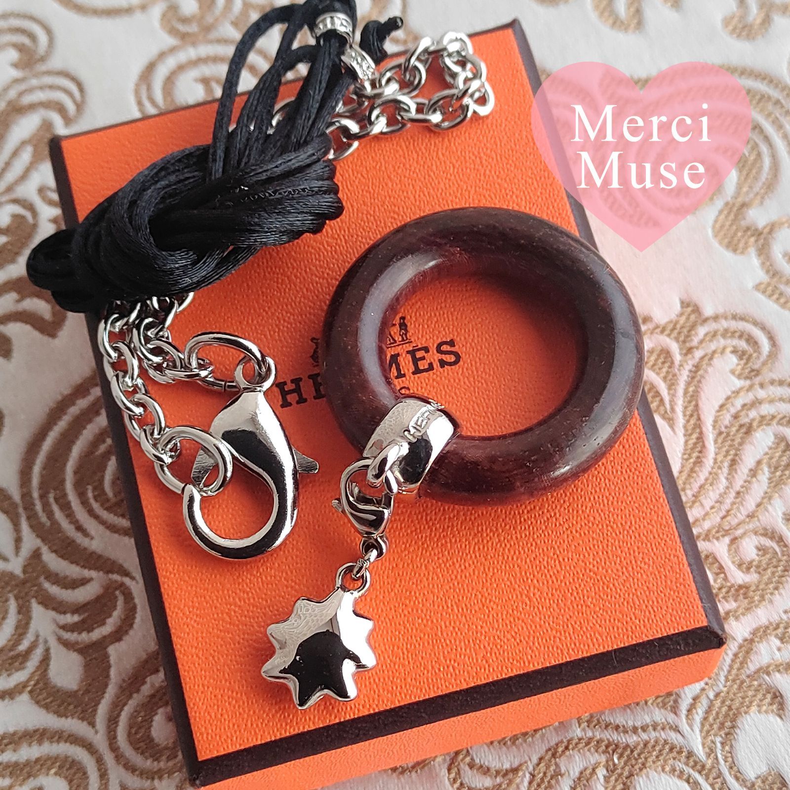 ❤お得なお品❤星を巡る旅展限定ウッドスカーフリング ブラウンx