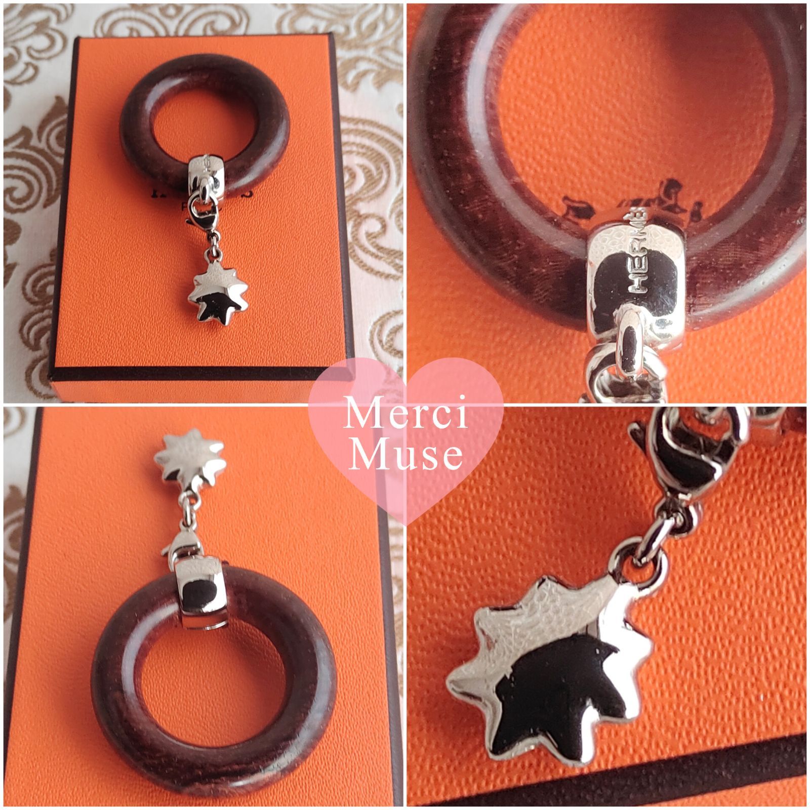 ❤お得なお品❤星を巡る旅展限定ウッドスカーフリング ブラウンx