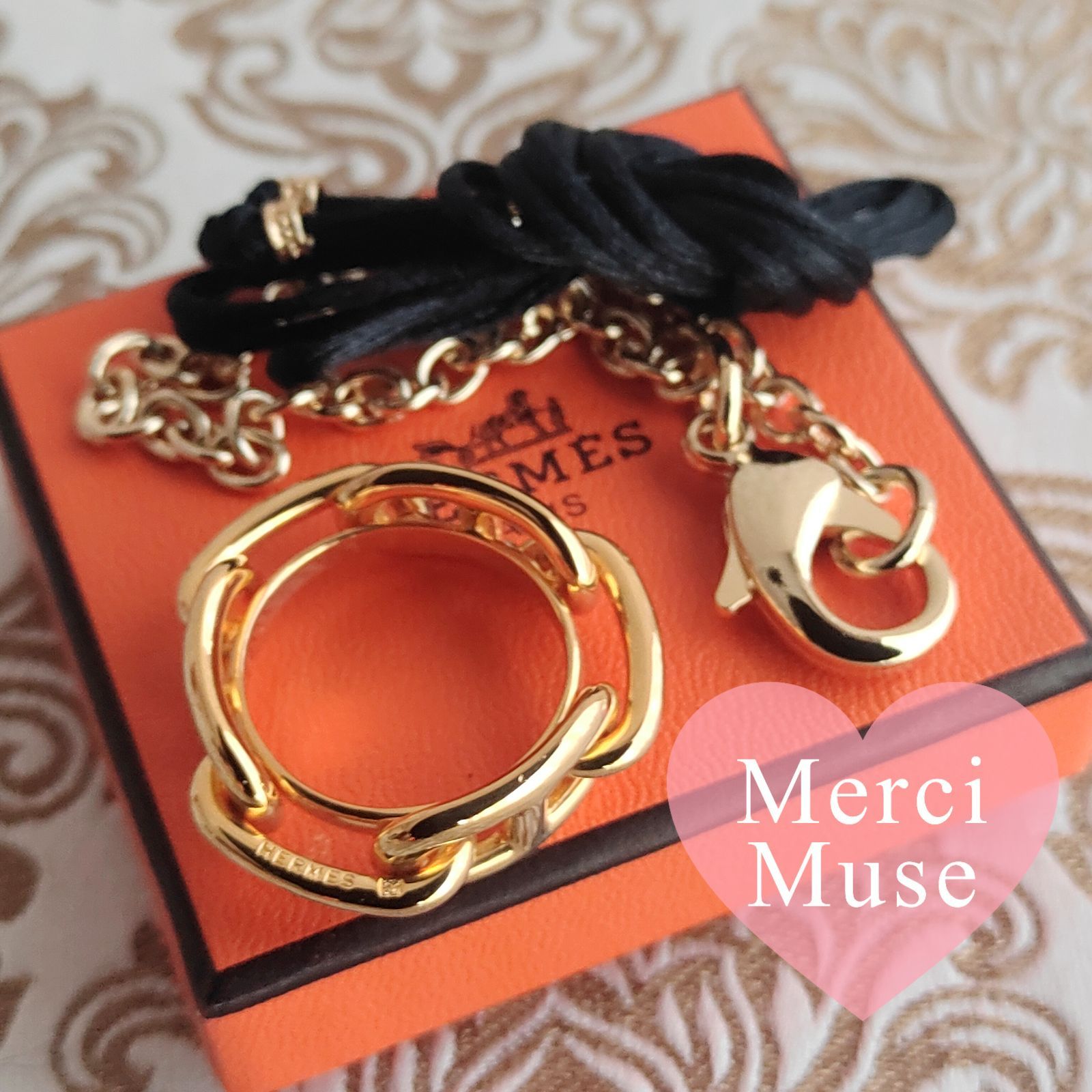 ❤お得なお品❤スカーフリング シェーヌダンクル ゴールド金具