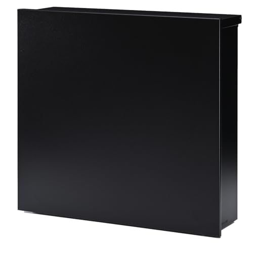 ポスト 壁掛け 大型 スチール メール便対応 ブラック ツヤ消し 番号変更 ダイヤル鍵 FH 713 D MBK