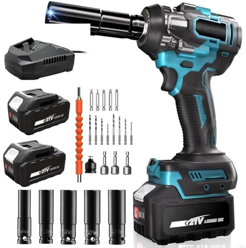 500 N.m 364.5 Ft-lbs ブラシレスインパクトドライバー 充電式ペン型インパクトドライバー 2.0 Ahバッテリー ＆インパクトソケット 付属 車 DIY家具 芝刈り機用 ブラック工具 き