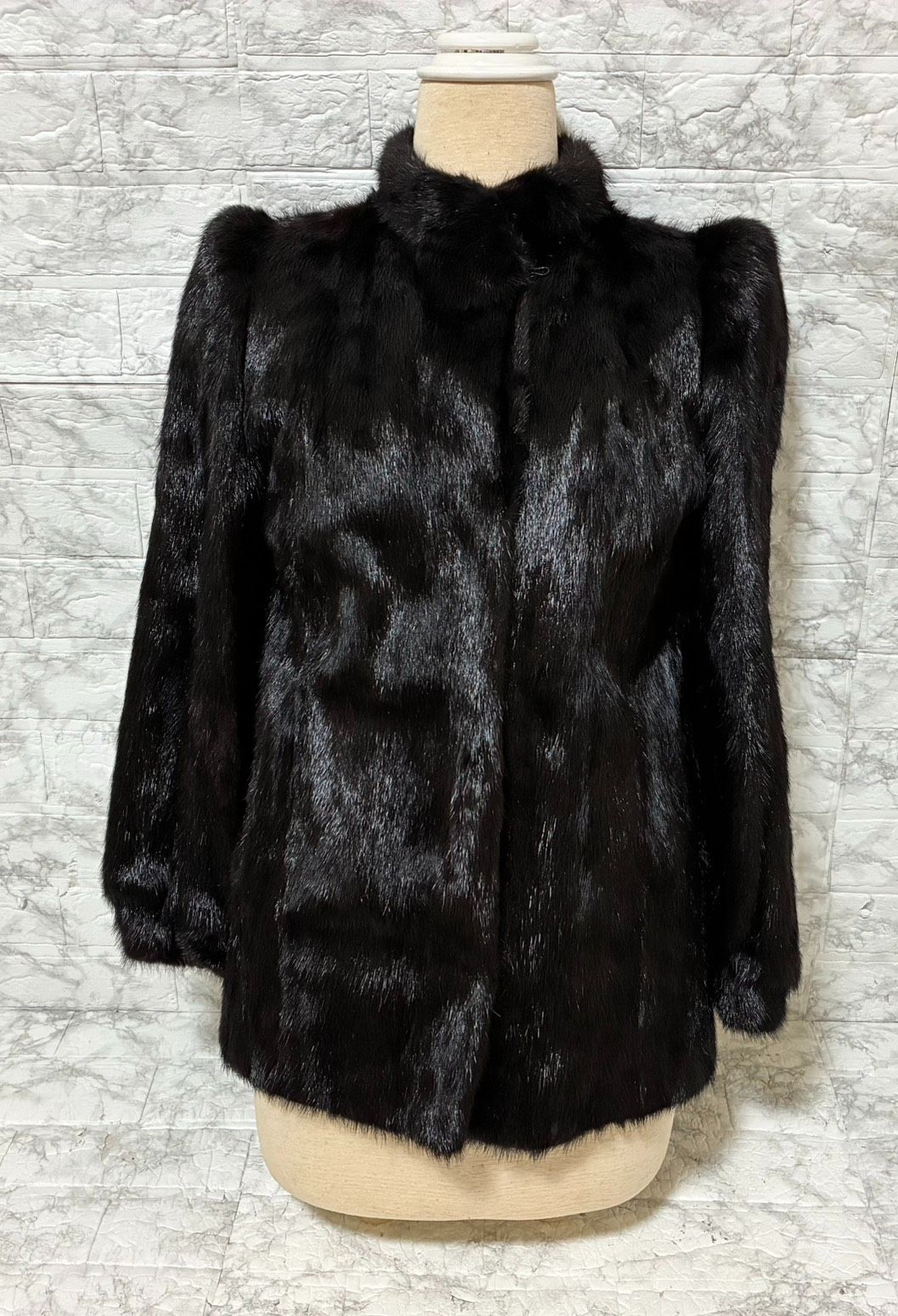 銀サガ SAGA mink サガミンク ファージャケット シルバーラベル 7号 最 毛皮 ブラック