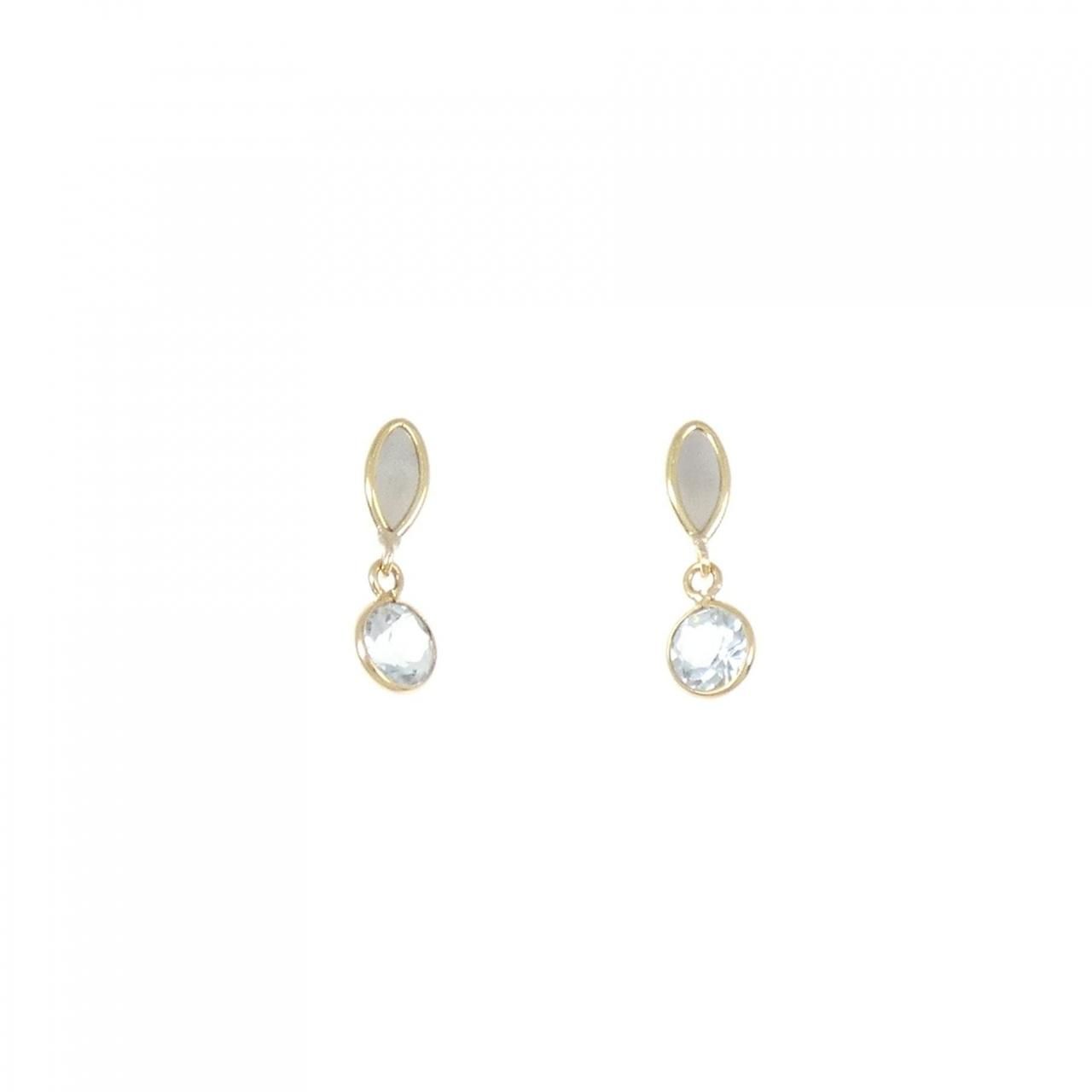 K 18 YG PT 850 アクアマリン ピアス