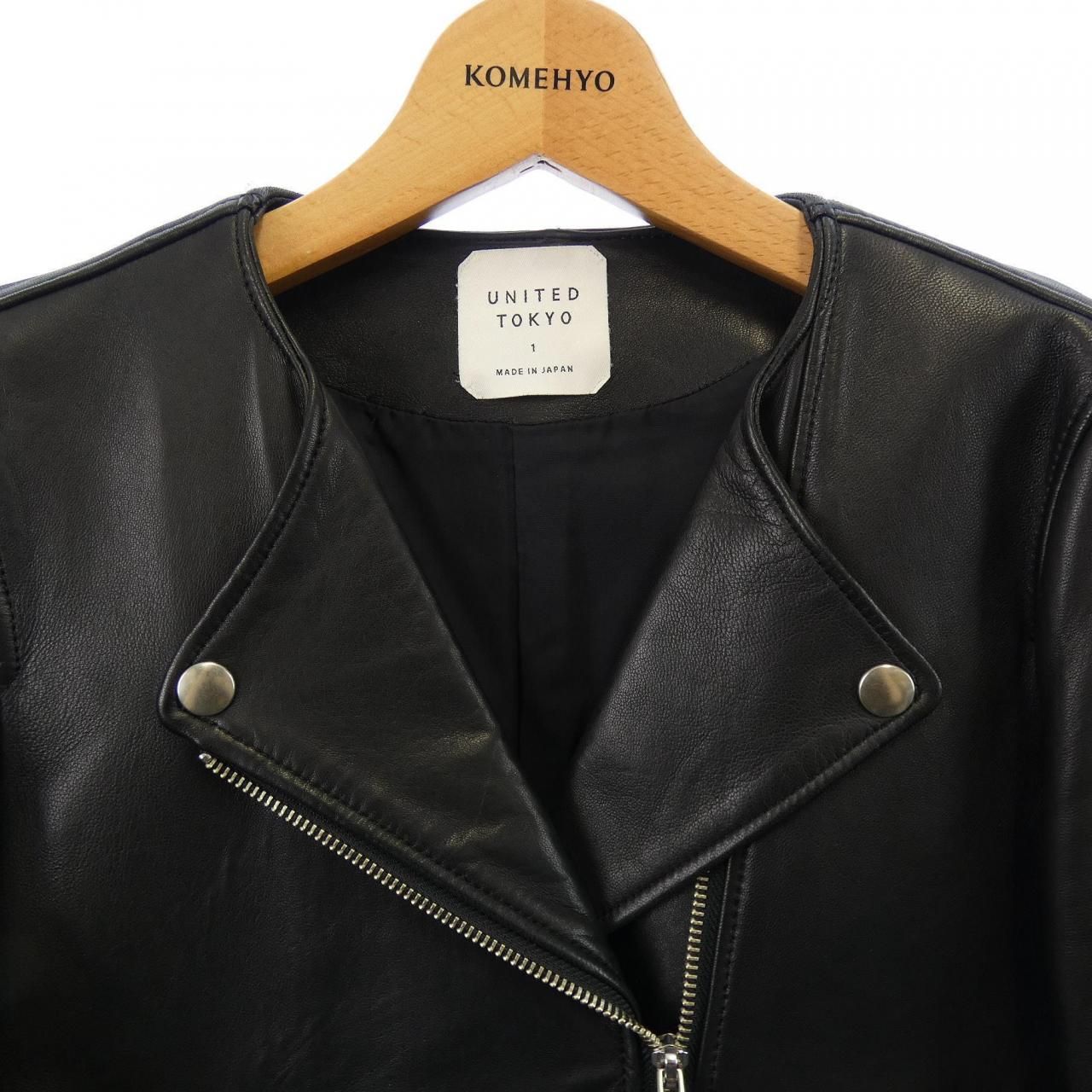 UNITED TOKYO レザーシングルライダースジャケット ブラック 残りわずか〉ラムレザーシングルジャケット(1 BLACK): : メンズ
