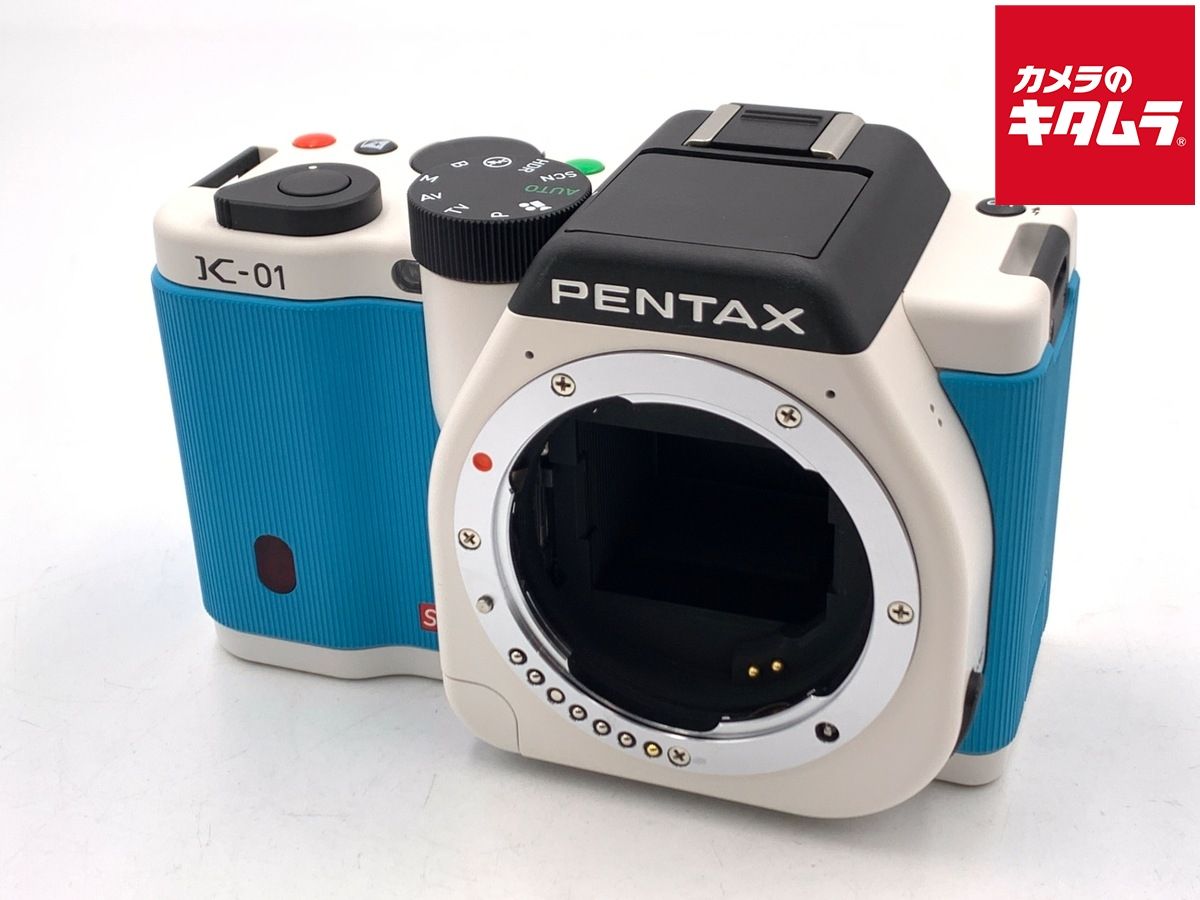 品 ペンタックス K-01 ボディ ホワイト×ブルー