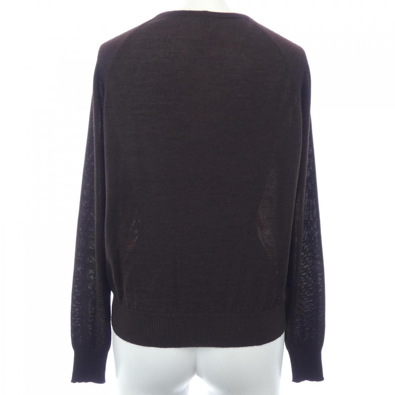 ヴィンテージ エルメス HERMES SULFURE-PRESSE PAPIERSⅡ ツイルレーヌ カーディガン