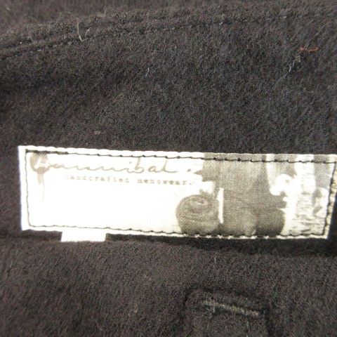 ハンニバル Hannibal テーパードパンツ ウール ボタンフライ 44 S 黒