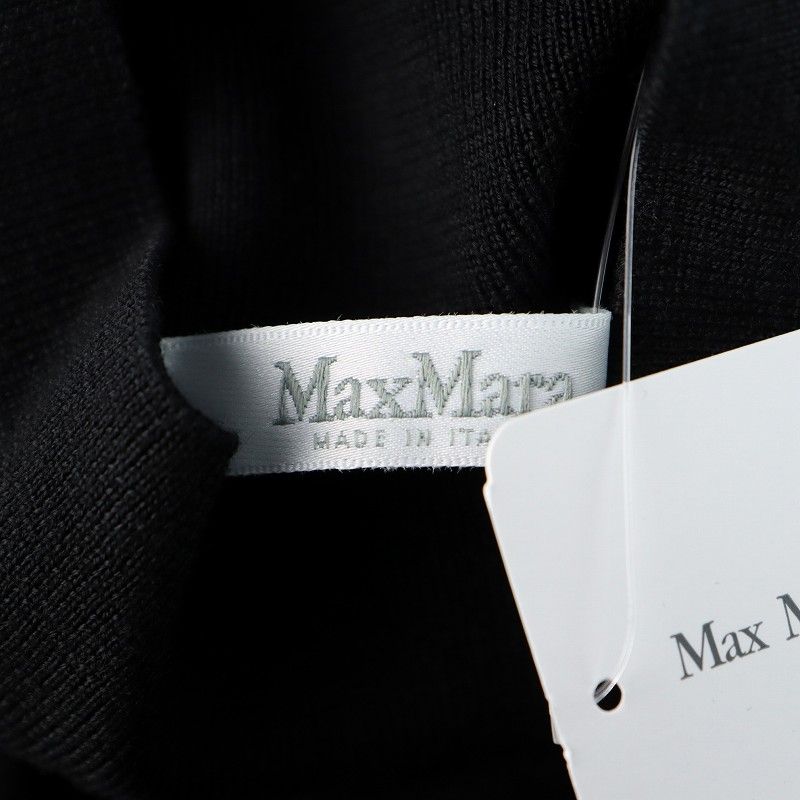 美品 MaxMara 白タグ ビッグタートル ニット ワンピース M ネイビー Max Mara（マックスマーラ） ボーダー柄ニットワンピース M ネイビー