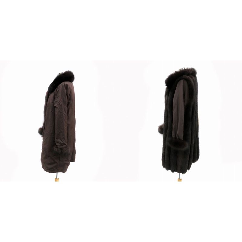 毛皮コート オファー ファーコート リバーシブル ロング丈 フォックス