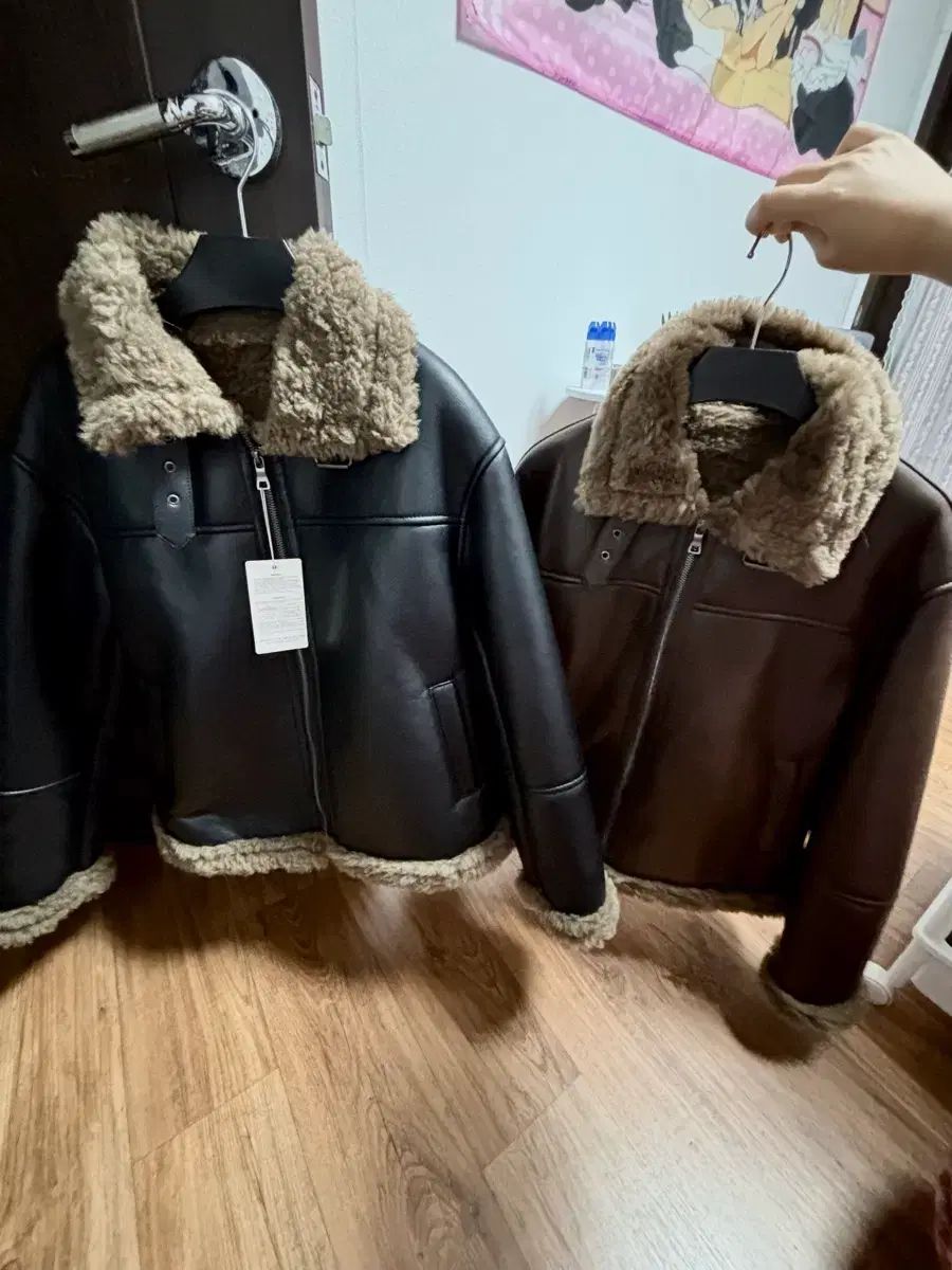 ムートン ファー ジャケット ブラック ブラウン