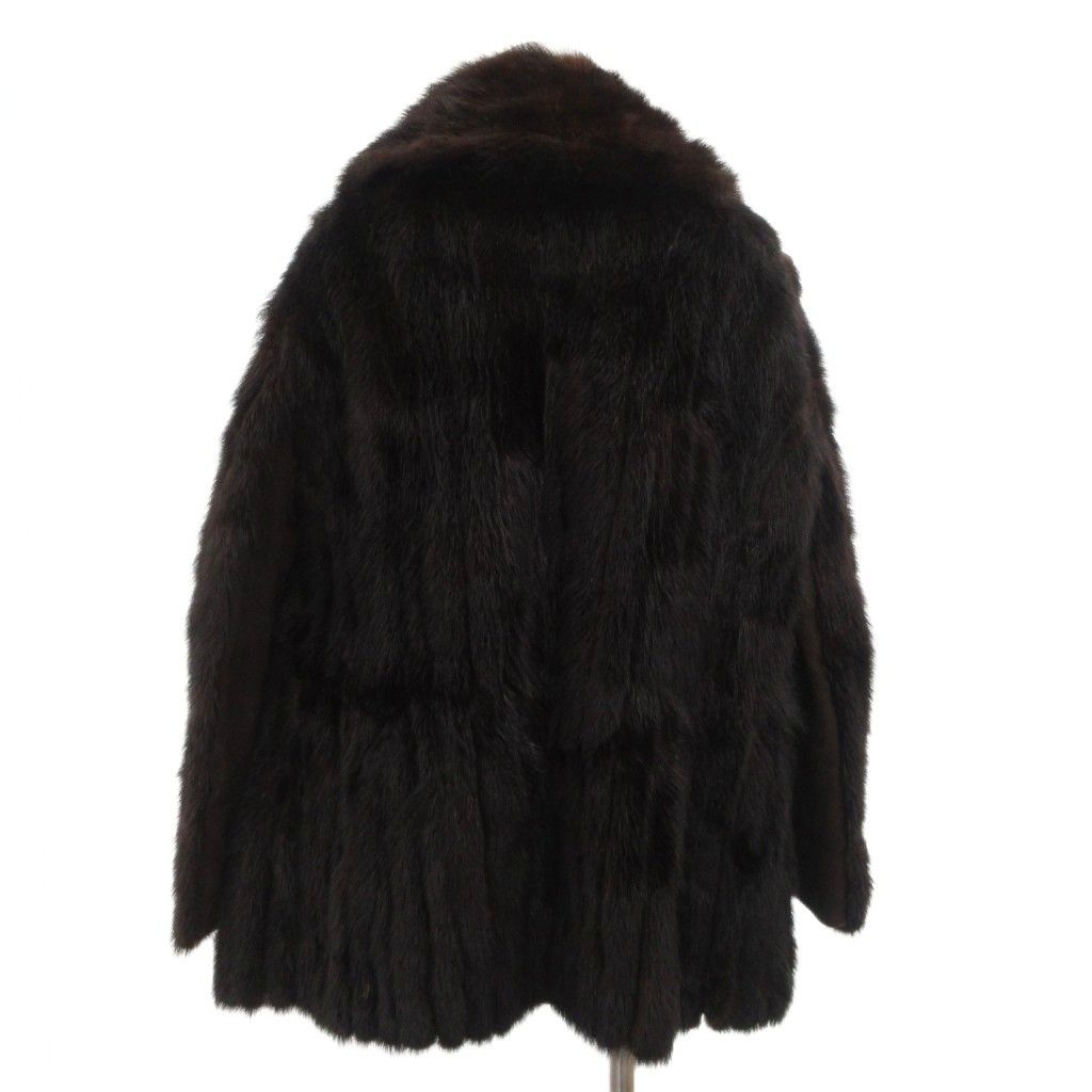 GROISMAN ミンクファーコート 毛皮 袖切替 ヌバック ミドル丈 茶