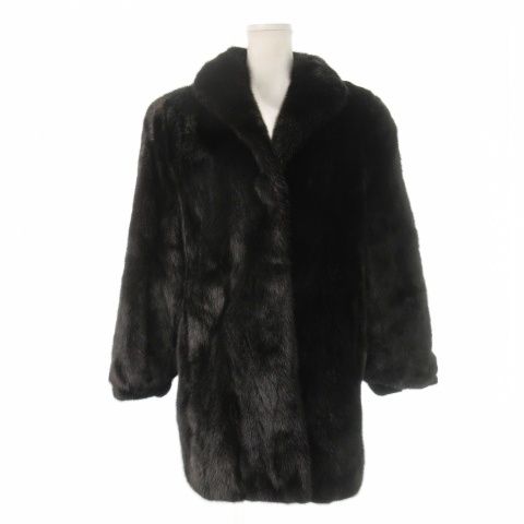 ノーブランド ファーコート ミンクファー 毛皮 ミドル丈 ショール