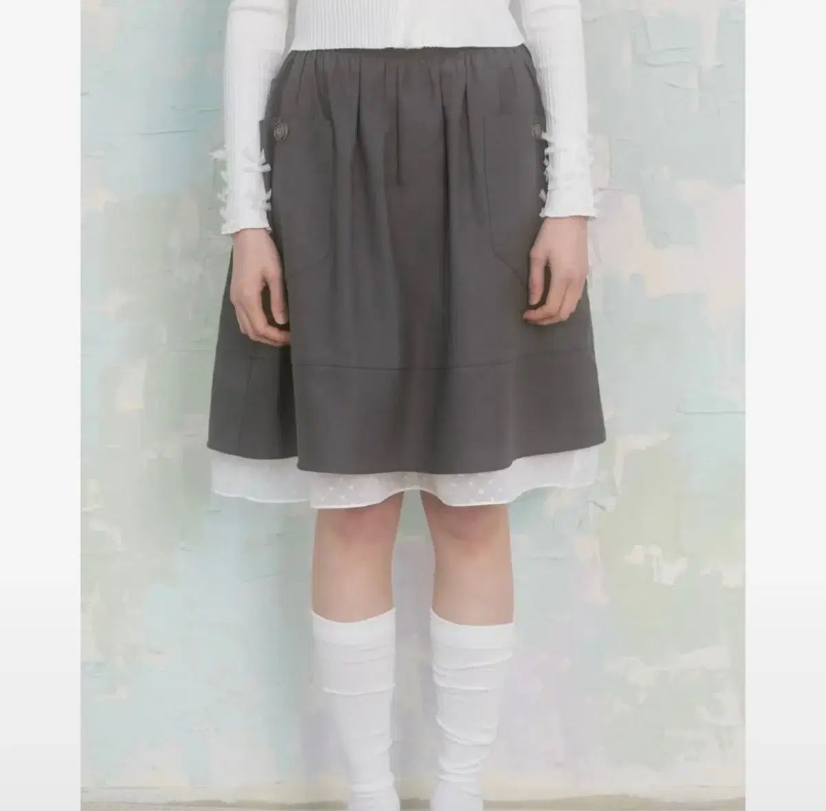 Naaieen ナイエン BIG ポケット ミディ スカート