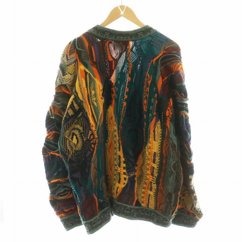 COOGI カーディガン COOGI Leather, Suede and Sweater Pieced Cardigan - Black