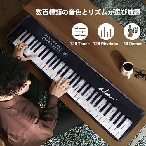 新品】電子ピアノ 61鍵 折りたたみ式 ダブルフォールド 電子キーボード