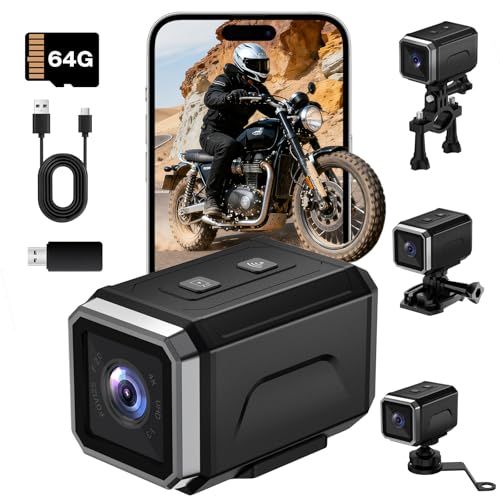 アクションカメラ 4 K ウェアラブルカメラ WiFi搭載 スマホ連携 64 GBカード付属 125°広角 小型ビデオカメラ ボディカメラ 8時間連続録画 静止画撮影 HDR搭載で夜間録画 ループ録画 GPS IP 65防水防塵 Vlog 旅行 アウトド