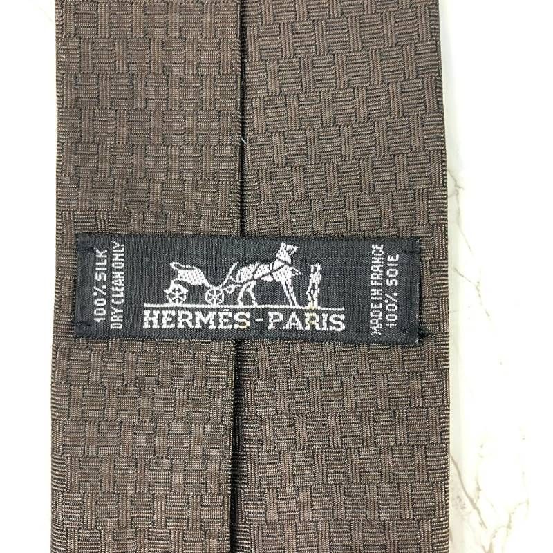 HERMES エルメス ネクタイ ファソネ ワンポイント刺繍 クローバー H柄