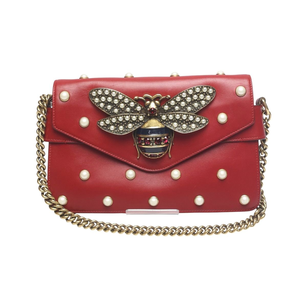 グッチ 453778 2 WAYバッグ ショルダーバッグ ブロードウェイパールビー ハンドバッグ GUCCI レッド