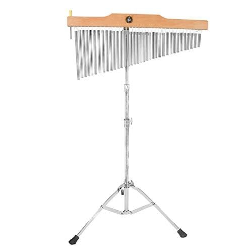 ツリーチャイム 25音 36音 ウィンドチャイム バーチャイム メッキ加工スタンド付き スティック付き シルバー