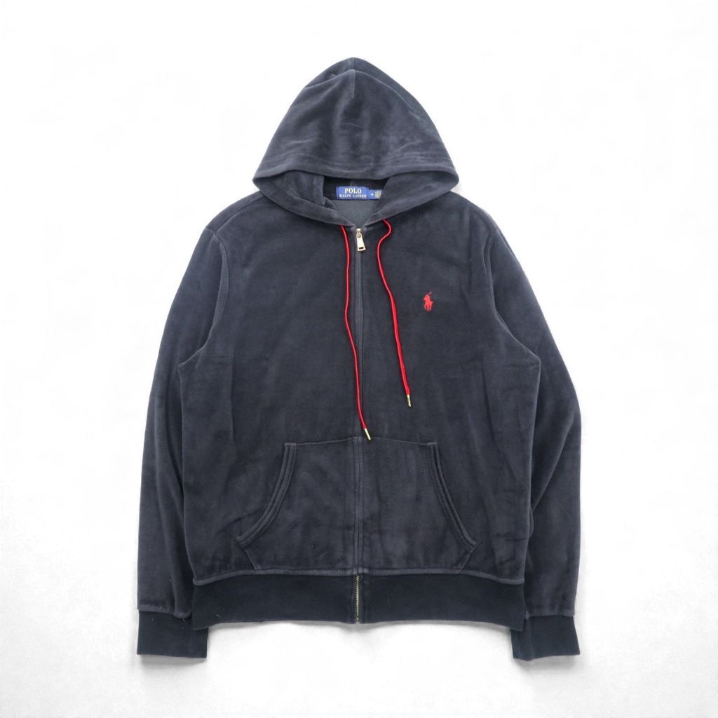 ショップ Polo Ralph Lauren ベロア ジップアップパーカー ジャージ