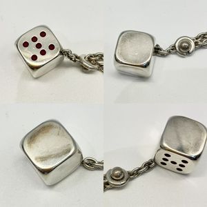  エルメス ダイス チャーム シルバー バッグチャーム チェーン Ag 925 HERMES ABランク チャーム アクセサリー