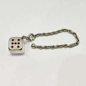 エルメス ダイス チャーム シルバー バッグチャーム チェーン Ag 925 HERMES ABランク
