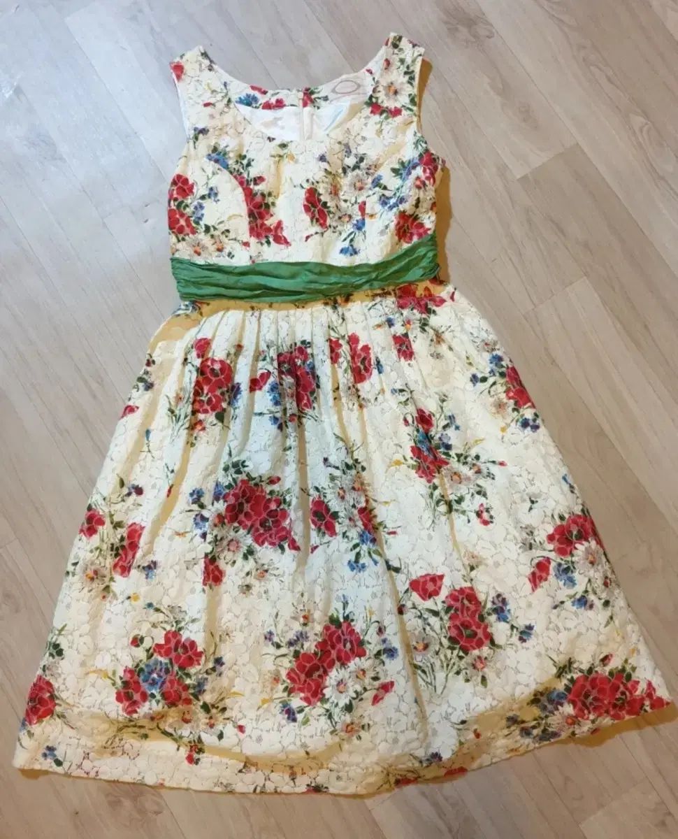 レニボン フラワー フ ONE PIECE グリーン ベルト 55