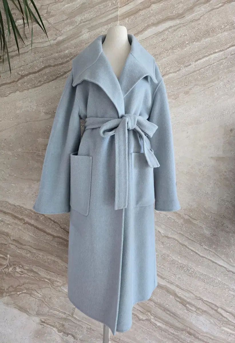 カシミア混 ハンドメイド ウール ロング コート 66
