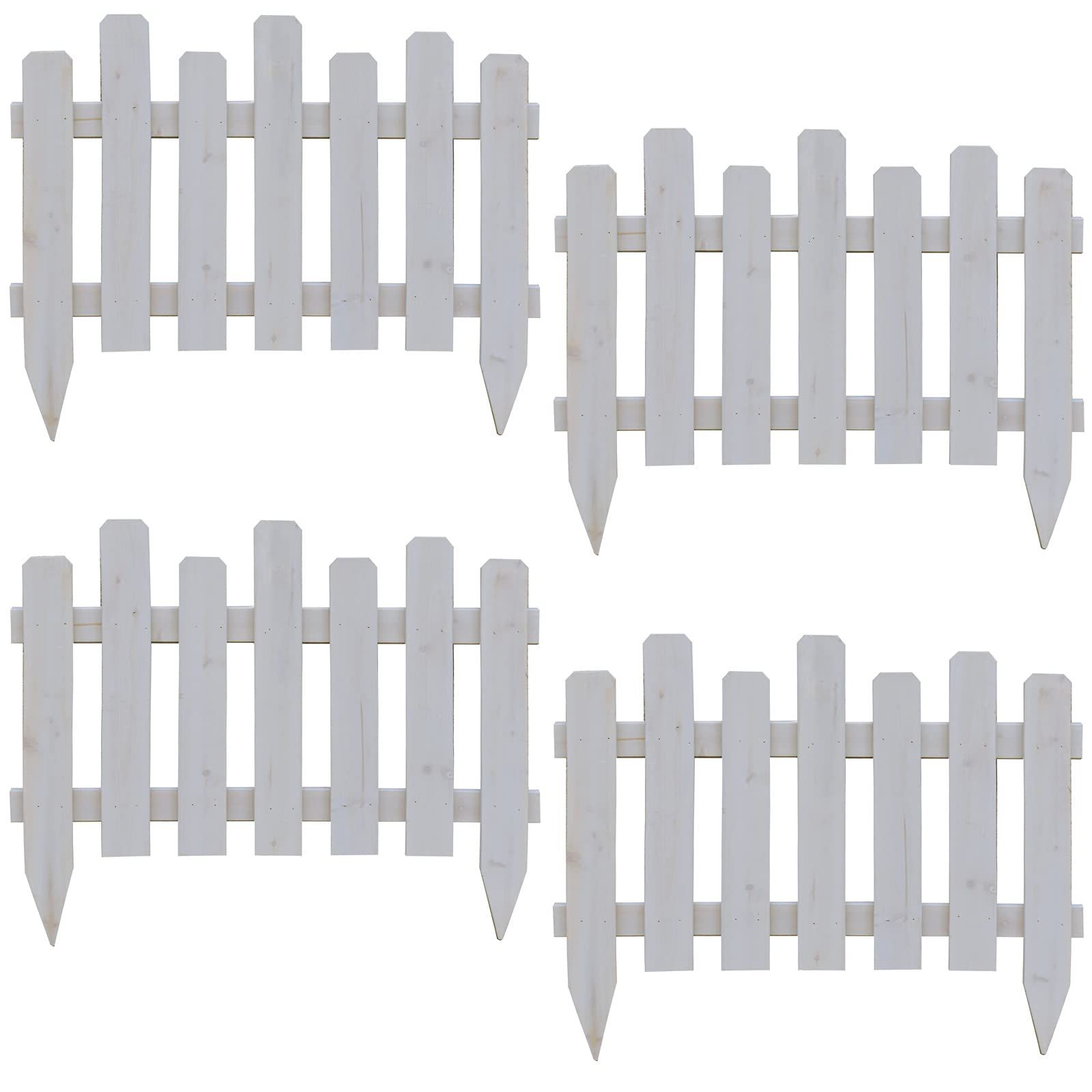ガーデンガーデン 天然木製 花壇フェンス ボーダーフェンス ピケスティック レギュラーサイズ セット ブルーグレイ 幅77 cm 高さ62 JSBF 7760 4 P BLG