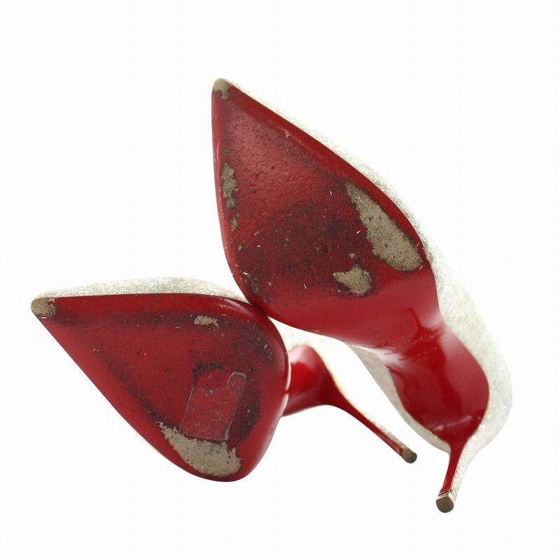 クリスチャンルブタン Christian louboutin パンプス ラメ ポイン
