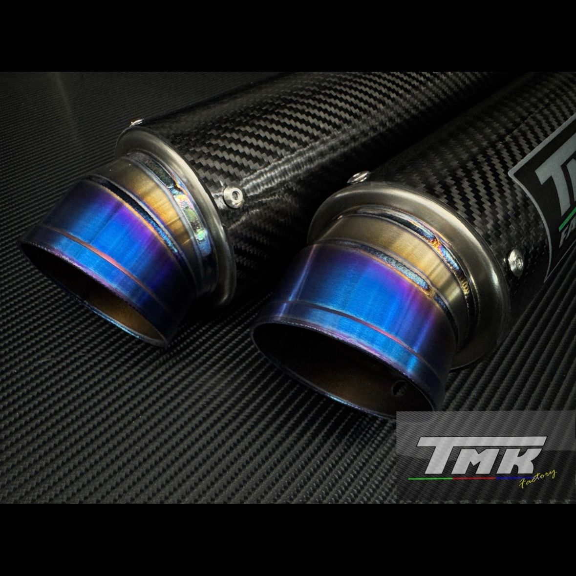 チタンカーボンサイレンサー60.5Π 汎用 2本出し カーボンチタンサイレンサー 60.5 マフラー スリップオン