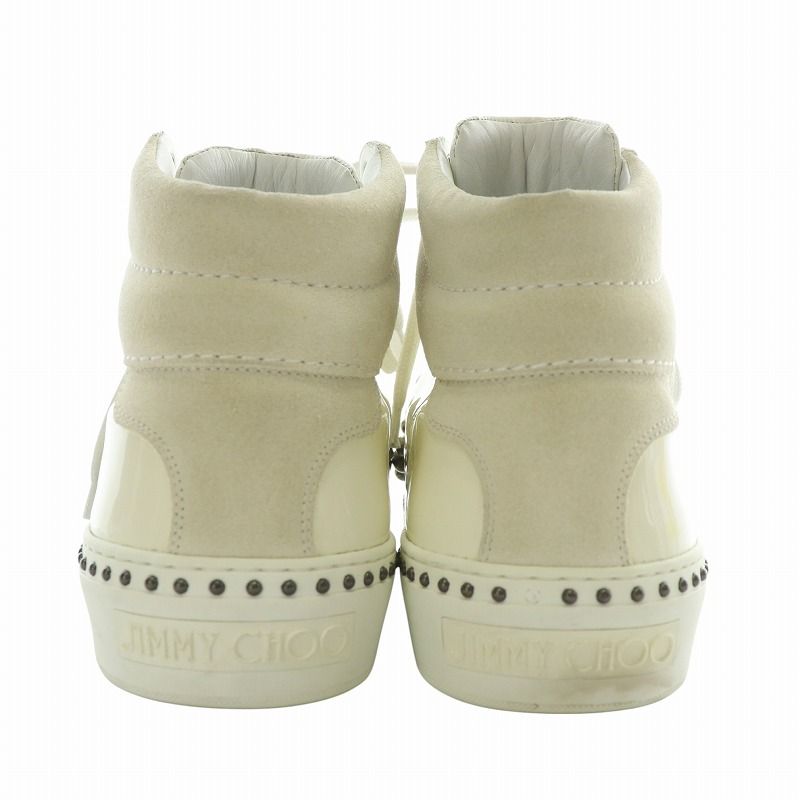 ジミーチュウ JIMMY CHOO スニーカー エナメル スエード ハイカット