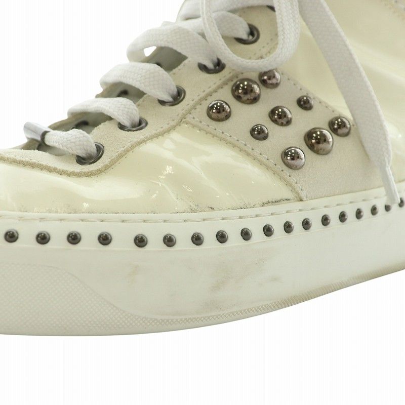 ジミーチュウ JIMMY CHOO スニーカー エナメル スエード ハイカット