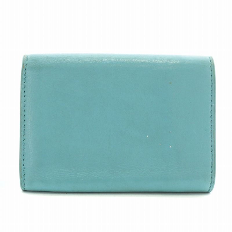 【極美品】バレンシアガ 三つ折財布 ペーパーミニウォレット　レザー　ブルー Amazon | [バレンシアガ] 三つ折り財布 ペーパー ミニ財布 レディース