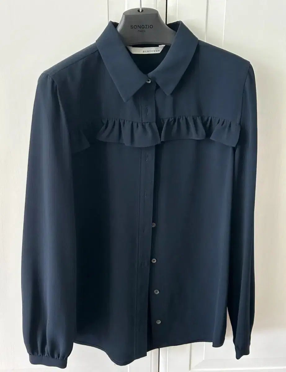 レニボン ネイビー フリル ブラウス サイズ 55