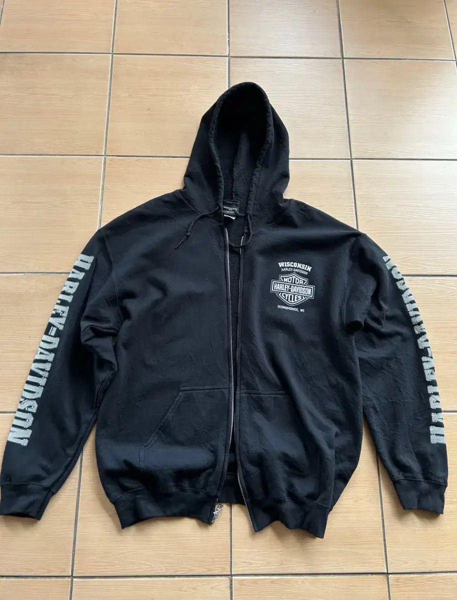 ハーレーダビッドソン スカル＆イーグル フードジップアップ