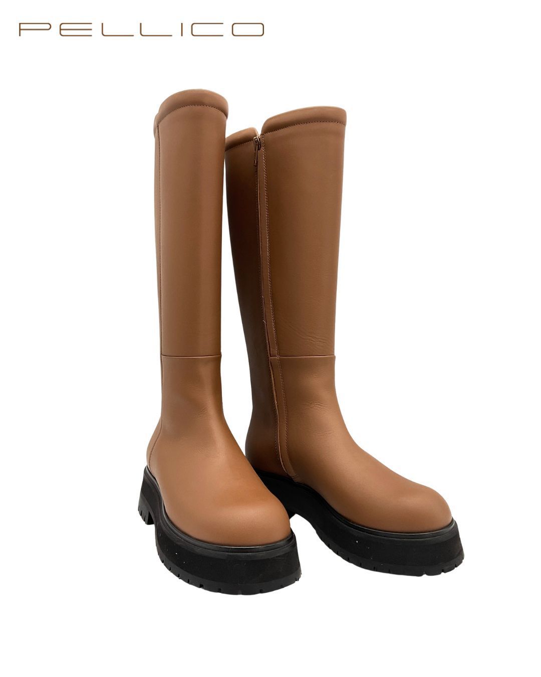 PELLICO ペリーコ 9681 MAX 20 TR サイドジップロングブーツ 34 NOCE ブラウン げ交渉
